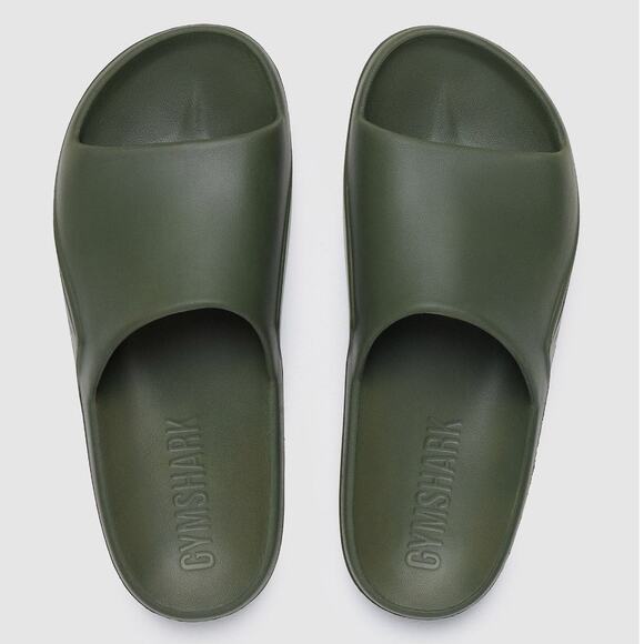 Gymshark Unisex Rest Day Slice Sandals Core Olive Mens Size 13 Womens Size 14 - Picture 3 of 8
